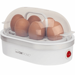 Clatronic® Eierkocher 6 Eier | mit akkustischem Signal (Summer) | inkl. Messbecher und Eipicker | Egg Cooker | Heizschale antihaftbeschichtet | Egg Boiler | EK 3497 weiß Angebot bei HelloDeals