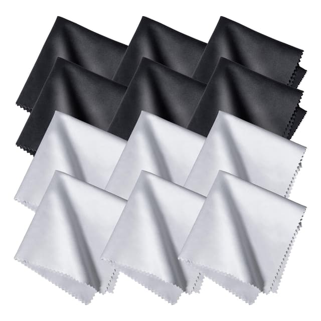 12 Brillenputztücher in Optikerqualität - 20 x 20cm - Mikrofaser - Extra Weich & Saugstark 20CM*20CM