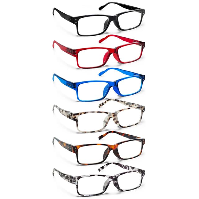 ZOECENT 6 Pack Lesebrille Herren/Damen Blaulichtfilter Brille mit Federscharnier Computerbrille Lesehilfe Lesebrillen