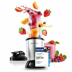 GOURMETmaxx Nutrition Mixer | Smoothie Maker - 4-tlg. | Standmixer mit großem 700-ml-Mixbecher & To go Deckel | Blender mit 22.000 U/min | Food Processor für Shakes, Smoothies etc. Nutrition Mixer Power | 500W | M-Set Silber | Schwarz Angebot bei HelloDeals