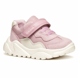 Geox Baby-Mädchen B Ciufciuf Girl B Sneaker 21 EU Old Rose Off White