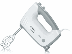 Bosch Handrührer ErgoMixx MFQ36400, 2 Rührbesen, 2 Edelstahl-Knethaken, spülmaschinengeeignet, 5 Stufen plus Turbostufe, 450 W, weiß Angebot bei HelloDeals