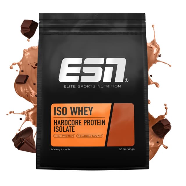 ESN IsoWhey Hardcore Proteinpulver, Chocolate, 2 kg, bis zu 26 g Protein pro Portion, made in Germany Schokolade 2 kg (1er Pack)