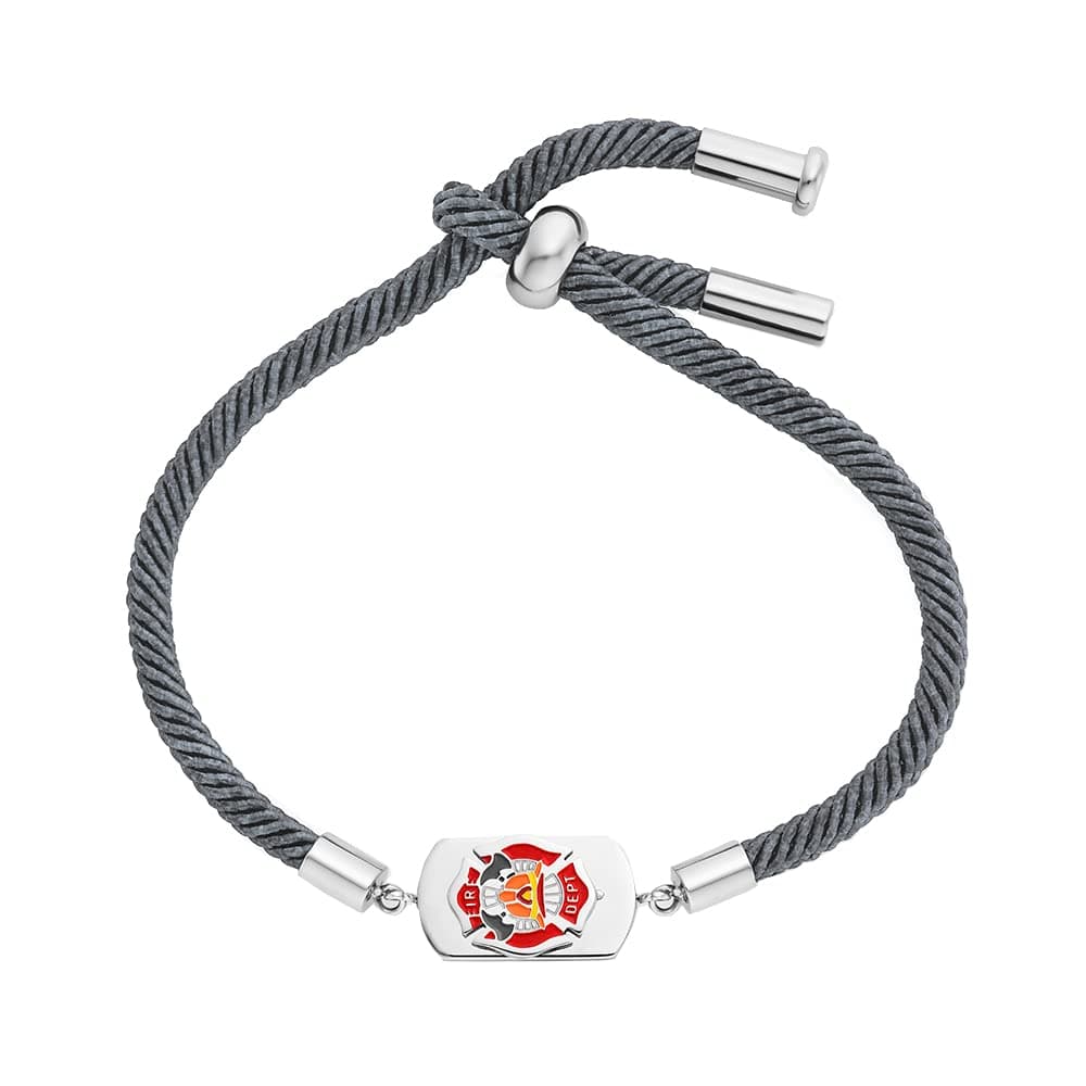 Herzengel Jungen Kinder Armband aus Edelstahl, recyceltem Polyester und einem Anhänger aus Emaille - Schiebeverschluss - längenverstellbar - nickelfrei