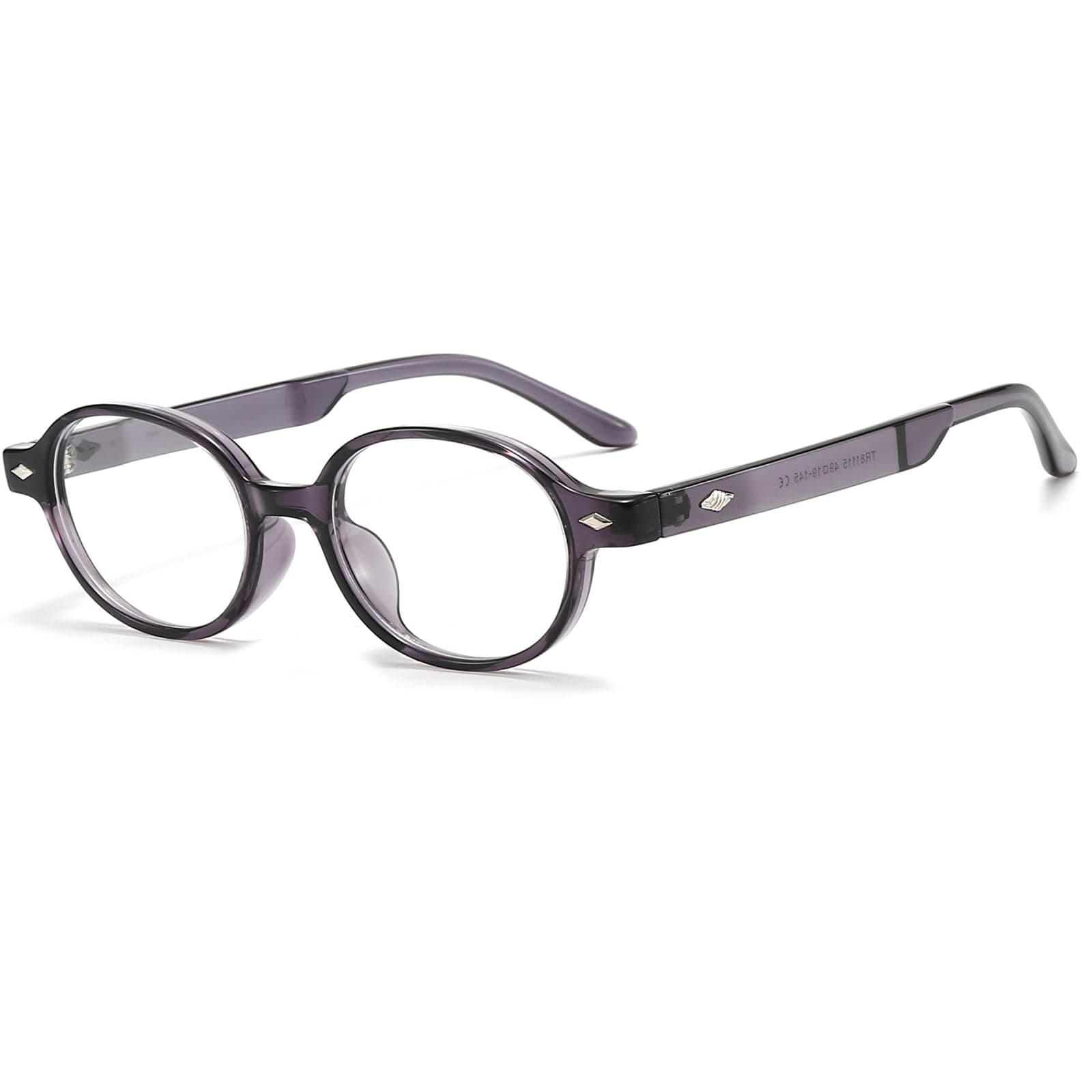 YAMEIZE Retro Ovale Blaulichtfilter Brille Damen Herren Kleine Ovale Blaues Licht Blockierende Computerbrille Anti Augenmüdigkeit für PC Handy Fernseher Grau