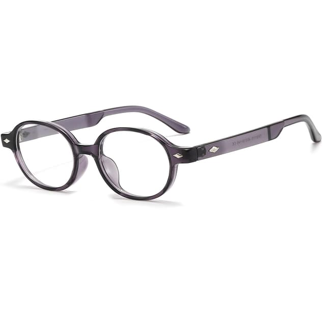 YAMEIZE Retro Ovale Blaulichtfilter Brille Damen Herren Kleine Ovale Blaues Licht Blockierende Computerbrille Anti Augenmüdigkeit für PC Handy Fernseher Grau