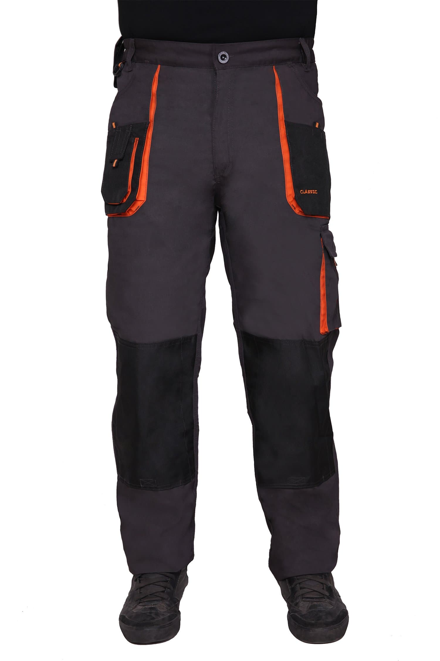 ART.MAS Arbeitshose Multifunktion Bundhose Cargo Handwerker 270g/m2, Classic 50 Graphit/Orange