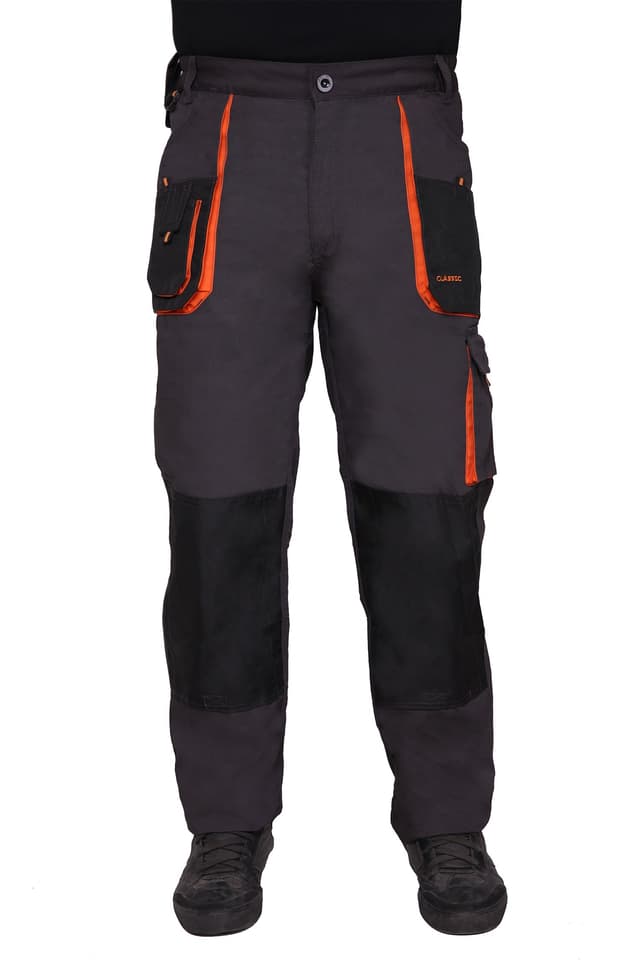 ART.MAS Arbeitshose Multifunktion Bundhose Cargo Handwerker 270g/m2, Classic 50 Graphit/Orange