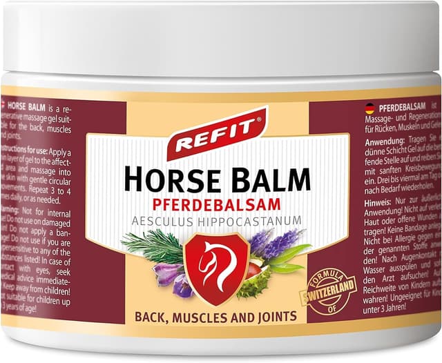 REFIT® Pferdebalsam Stark XXL 500 ml - Kühlende Pferdesalbe mit Kombination aus Torf & Kräutern (Rosskastanie usw.) - Salbe in Gel-Form Wirkt Gegen Muskelkater & Gelenke (Rücken, Nacken, Füße, Knie) Pferdebalsam 500 ml (1er Pack)
