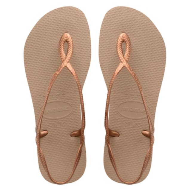 Havaianas – Luna, bequeme, stilvolle und funktionale Sandalen, sicherer Halt am Knöchel, geflochtene Riemen und rutschfeste Sohle, Damen 39/40 EU Rose Gold