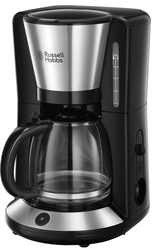 Russell Hobbs Kaffeemaschine [Brausekopf für optimale Extraktion&Aroma] Adventure (1 bis 10 Tassen, 1,25l Glaskanne,Warmhalteplatte, Abschaltautomatik,Tropf-Stopp, 1100W) Filterkaffeemaschine 24010-56 1,25L Edelstahl Ohne Timer