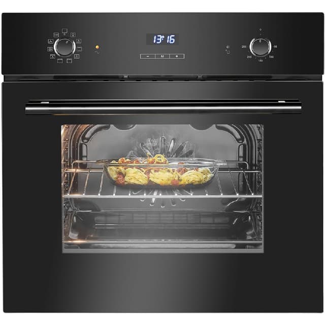 Bomann Einbaubackofen mit Grill, Heißluft & Ober-/Unterhitze | Backofen 56L | Ofen mit 50°C - 250°C Bereich & Touch Control | Oven mit 9 Backofen-Funktionen & aushängbarer Tür | EBO 7911 schwarz