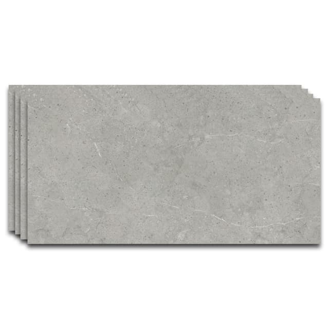 IZODEKOR – SPC Wandpaneel Betonoptik/Natursteinoptik Grau 60x120cm – 4 Stück – Wasserfest, Kratzfest, Hitzebeständig Spritzschutz– PVC Wandverkleidung für Küche & Bad - Stein Grau 4x Panels Stein Grau