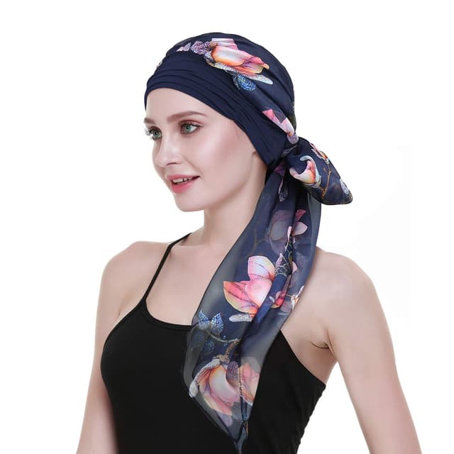 FocusCare weibliche Kopfbedeckung für die Chemo alopezie Damen turbantes schals caps kopfhaut Headcover schlafen hüte Luxury Burgundy