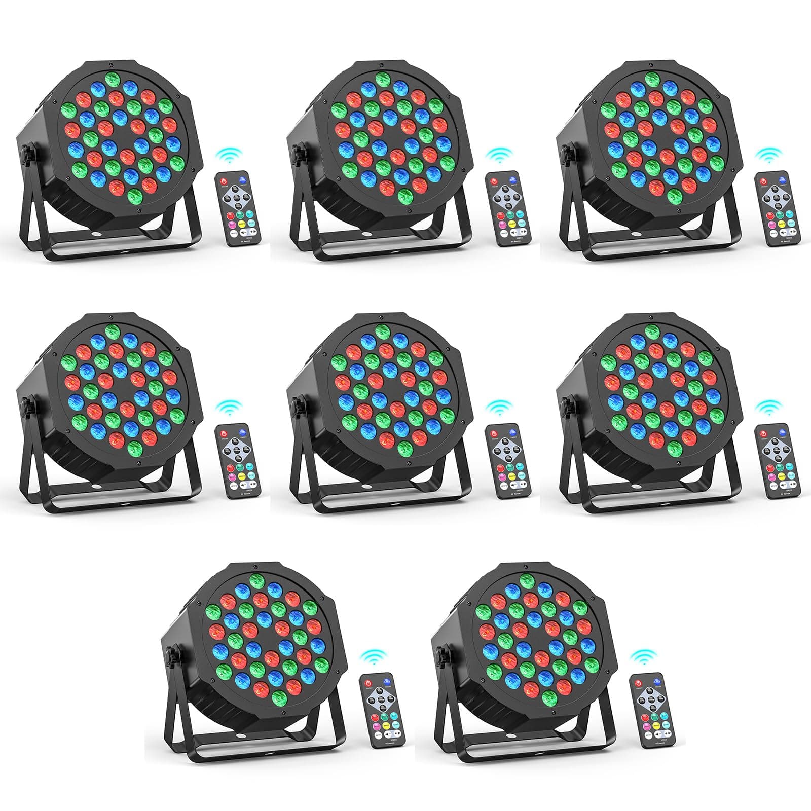 Rtktoup 8PCS 36 LED Parlicht, RGB Par Strahler Led Par Scheinwerfer Discolicht mit Fernbedienung, Partylicht mit Klangaktivierter Steuerung, für Bar Hochzeiten Geburtstagsfeiern Halloween Weihnachten
