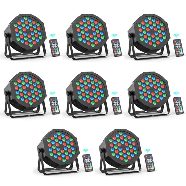 Rtktoup 8PCS 36 LED Parlicht, RGB Par Strahler Led Par Scheinwerfer Discolicht mit Fernbedienung, Partylicht mit Klangaktivierter Steuerung, für Bar Hochzeiten Geburtstagsfeiern Halloween Weihnachten