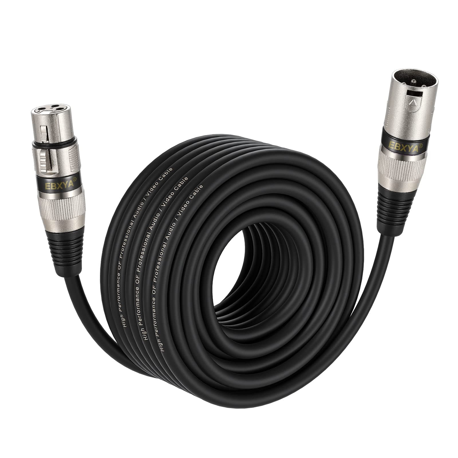 EBXYA XLR-Kabel Mikrofonkabel, 20 m Stecker auf Buchse, 3-polig, symmetrisches XLR-Kabel, DMX-Patchkabel 20M
