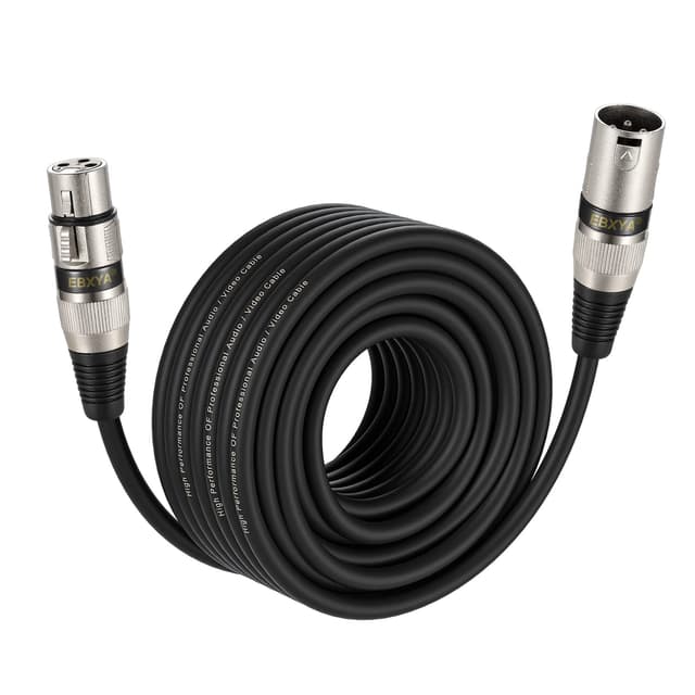 EBXYA XLR-Kabel Mikrofonkabel, 20 m Stecker auf Buchse, 3-polig, symmetrisches XLR-Kabel, DMX-Patchkabel 20M