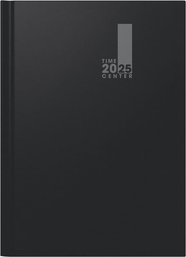 BRUNNEN Buchkalender TimeCenter Mod. 724 2025 | A4, Kunststoff, schwarz