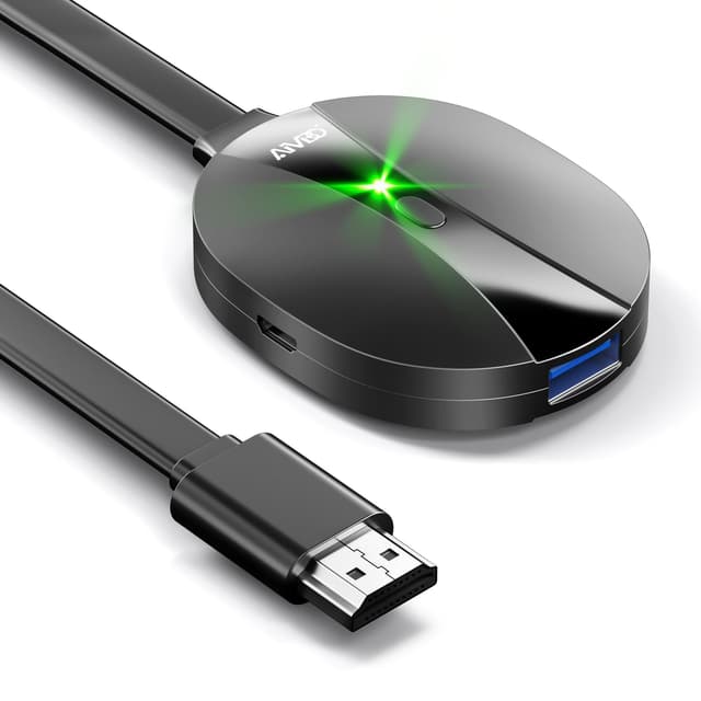 AIMIBO 4K Wireless Display Adapter, 3 Mirroring Way - Direkt, DLNA, kabelgebundener Sync-Bildschirm, 2,4G 5G @60Hz HDMI Wireless Dongle für i*OS Android Windows macOS auf TV Monitor Projektor Airplay Schwarz