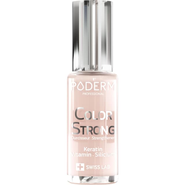 Nagelhärter Lack mit Biotin, Silizium und Keratin - Stärkt und repariert beschädigte, geschwächte, brüchige Nägel durch Gel-Nagellack, Alterung – Powder Pink - Hände & Füße - Swiss Made