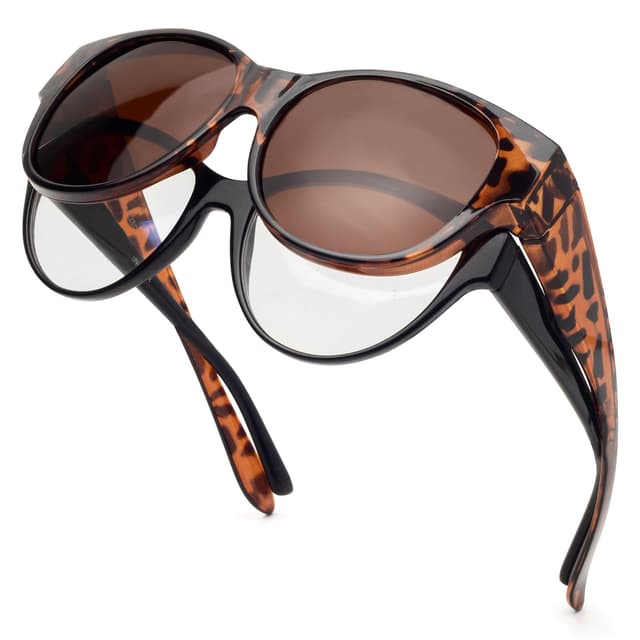 Face Shadow Polarisiert Überzieh Sonnenbrille über Normale Brille Damen UV400 Schutz, Übergroß Überbrille für Brillenträger, Ultra Leicht Fahren Angeln
