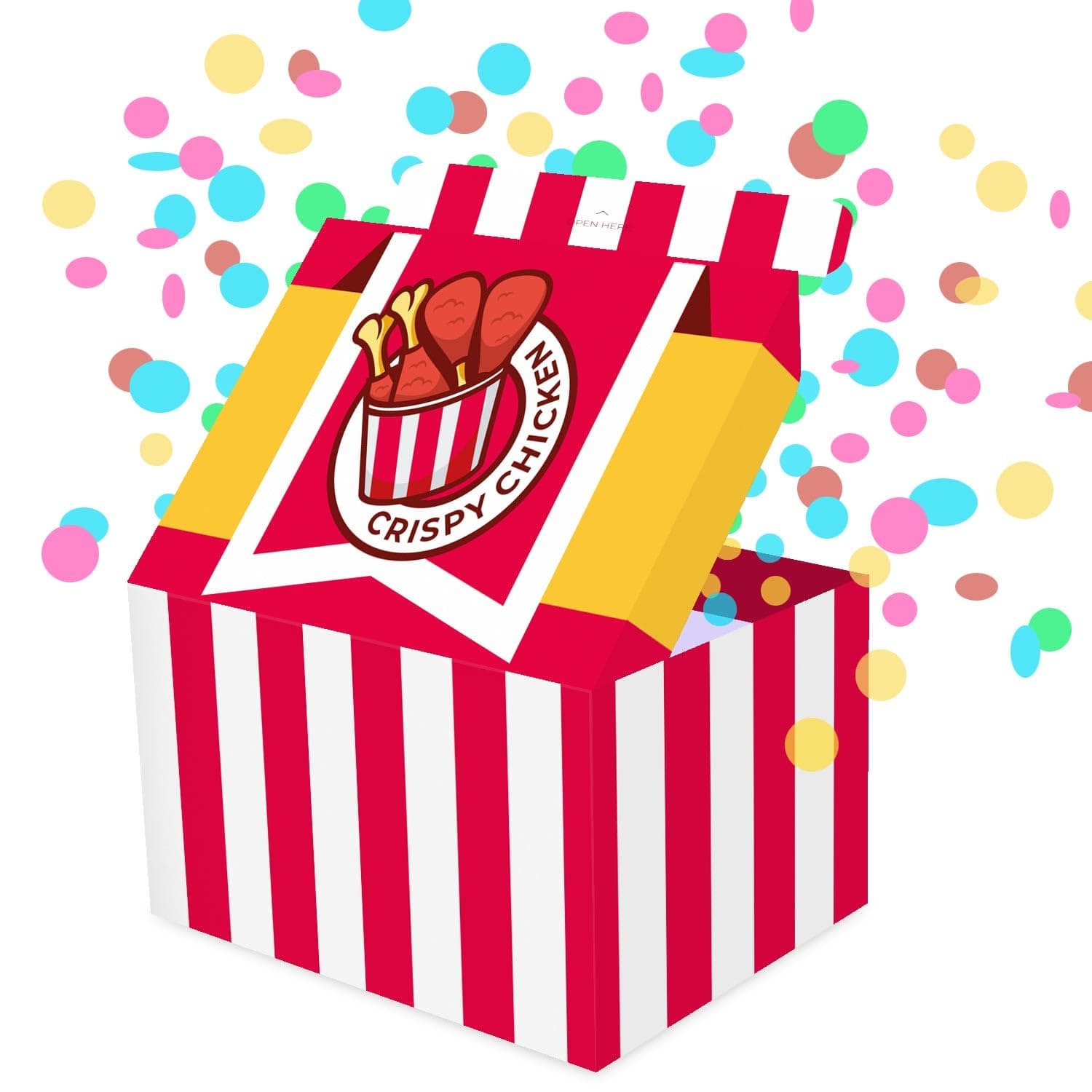 FETTIPOP Geschenkbox Explodierende Konfetti KIT, Überraschung Explosion Geschenkkartons Pop Up Geschenkverpackungen 18,5x14x11 cm. Chicken