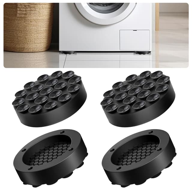 Schwingungsdämpfer Waschmaschine, 4 Stück Waschmaschine Unterlage Anti Vibrationsdämpfer Gummi Antirutschmatte Antivibrationsmatte Waschmaschine Dämpfer für Waschmaschinen, Trockner, Kühlschränke