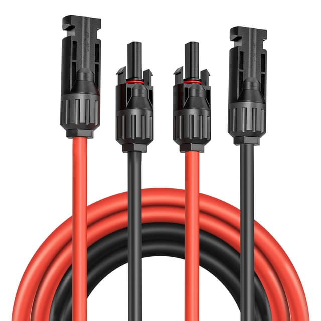 Solarkabel 4mm²/ Verlängerung 10M – UV-beständig, TUV, VDE Zertifiziert, mit Solarsteckern, für Photovoltaikanlagen (Rot/Schwarz)(4mm²10M) 4 mm²/10m