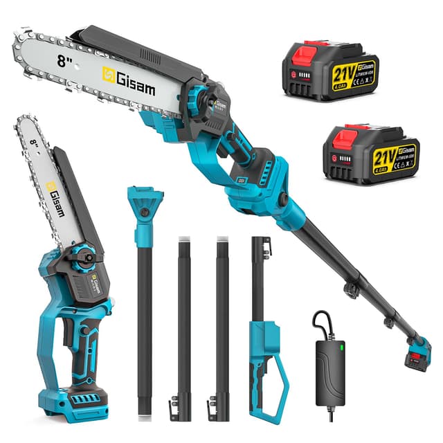 2-In-1 KettensäGe Und Hochentaster Akku FüR Makita 18v, Mit 2×4.0ah Akku, VerläNgerungsstange Bis 4.2m, BüRstenloser Motor, Elektro Hochentaster AstsäGe FüR Baumzweige, Holzschneiden NEW 8 INCH