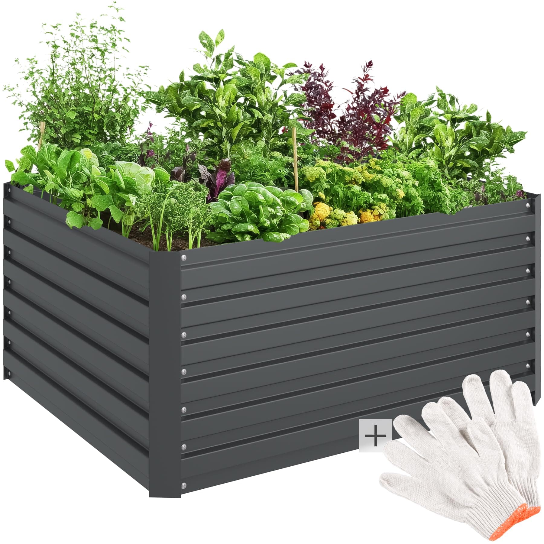 tectake® Hochbeet Metall, Hochbeete-Kit für Beet, Hochbeet Garten, wetterfest, Pflanzkasten, Kräuterbeet, Frühbeet, Gemüsebeet, Pflanzenbeet, zur Anzucht, als Blumenkasten - 650l, 120 x 100 x 56 cm 120 x 60 x 100 cm Blomma