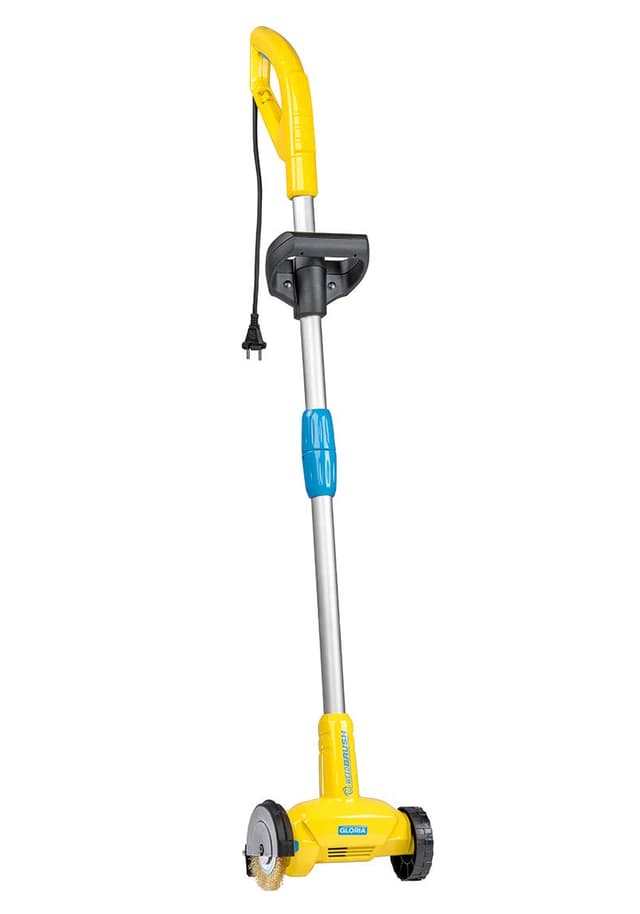 GLORIA Fugenreiniger WeedBrush 230V | Elektrische Fugenbürste/Unkrautbürste/Fugenkratzer | Zur Reinigung von Fliesen, Terrassenplatten & Gehwegen | Inkl. Stahldraht-Fugenbürste | Kabelgebunden WeedBrush 230 Volt