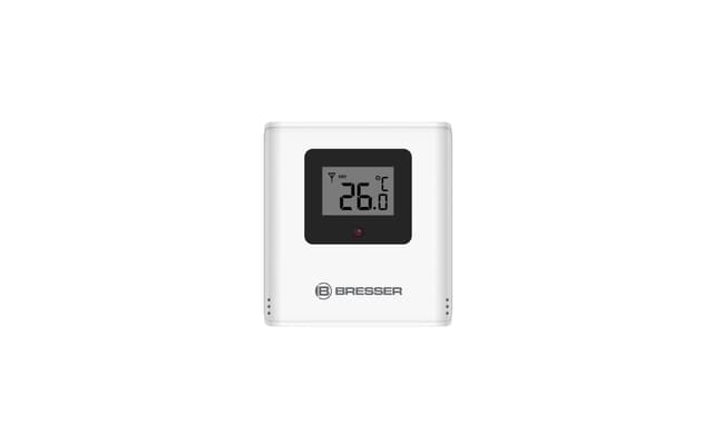 Bresser Thermo-Außensensor mit LCD-Display, kompatibel mit bestimmten Bresser Wetterstationen, bis zu 80 m Reichweite, IP44, weiß