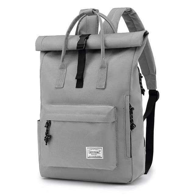 TANTOMI Laptop Rucksack, Rucksack Laptop Tasche 15,6 Zoll, Rucksack Damen und Herren weit öffenbar, Rolltop Rucksack wasserdicht, Backpack Daypack für Schule, Fahrradfahren, Freizeit und Reise.