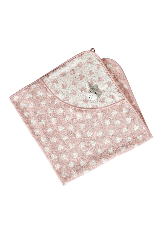 Sterntaler Kapuzen Badetuch 100 x 100 cm Esel Emmi Girl Herzen flora rose Esel Emmi Girl Herzen flora rose 100 x 100 cm Single