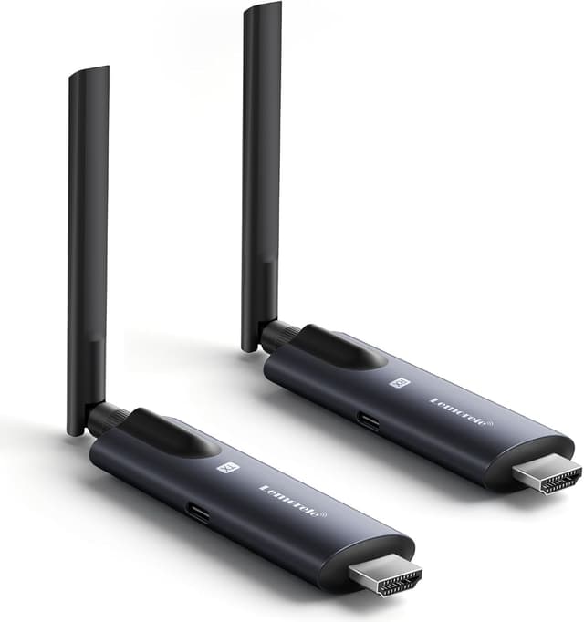 Wireless HDMI Transmitter and Receiver, Lemorele 1080P HDMI Funkübertragung Supports 1 Transmitter zu 4 Empfänger Max Streaming Video für Laptop, Camera, TV Box zu HDTV, Monitor,Projektor Black