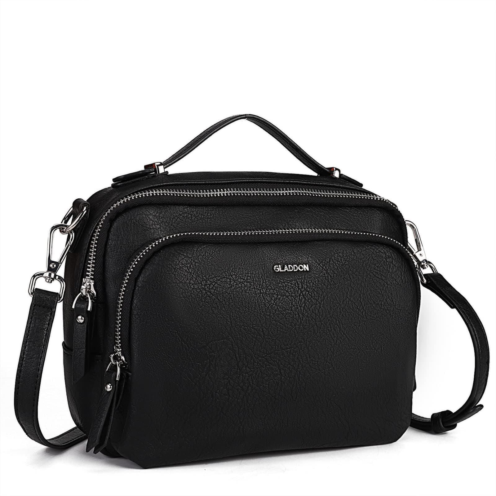 Gladdon Umhängetasche damen,Schultertasche mit Reißverschluss, Crossbody Tasche, Leder Handtasche Klein, Womenswear…