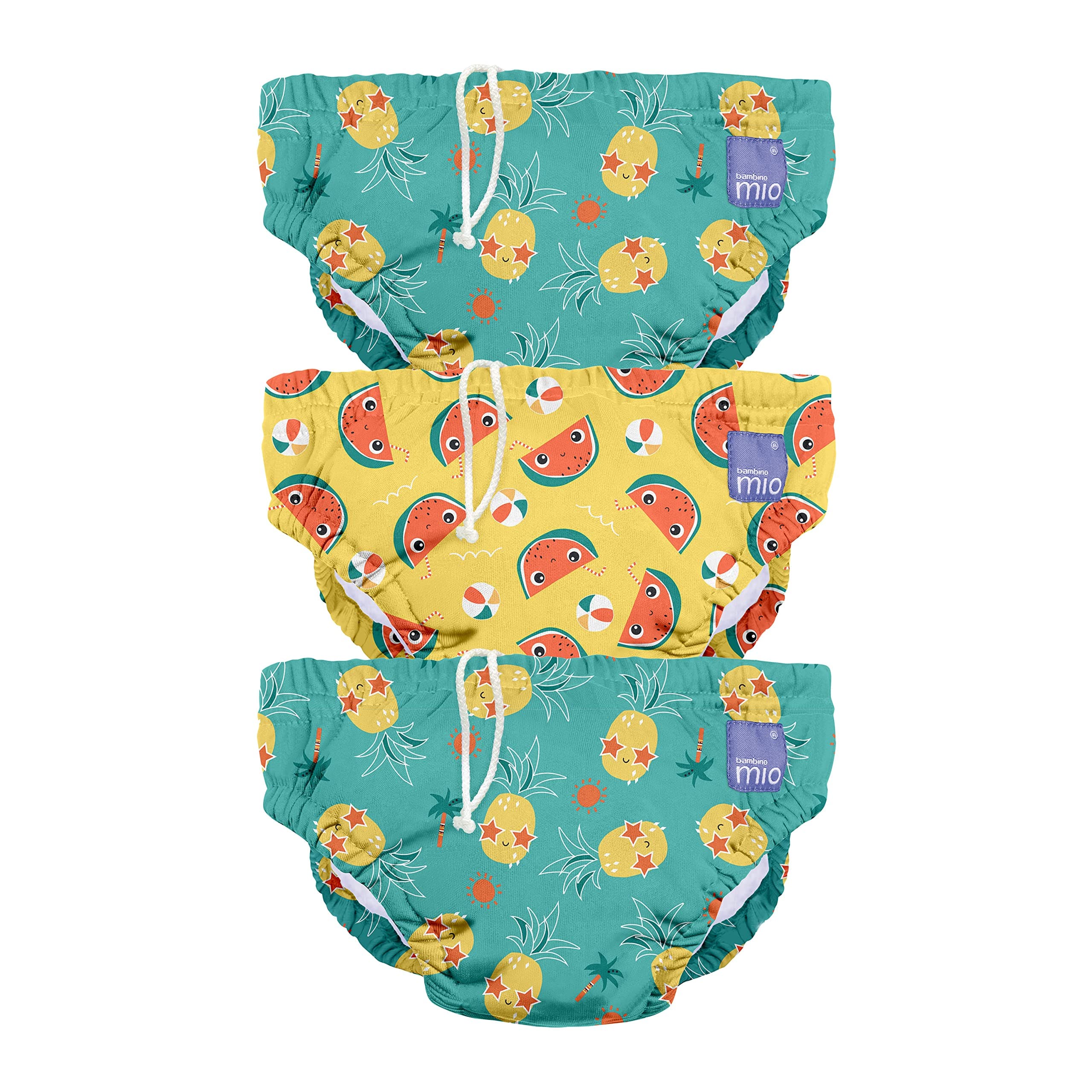 Bambino Mio Wiederverwendbare Schwimmwindel 3er-Packung, Süß, 2-3 Jahre, Strandmode-Essentials für Babys und Kleinkinder, Jungen und Mädchen.