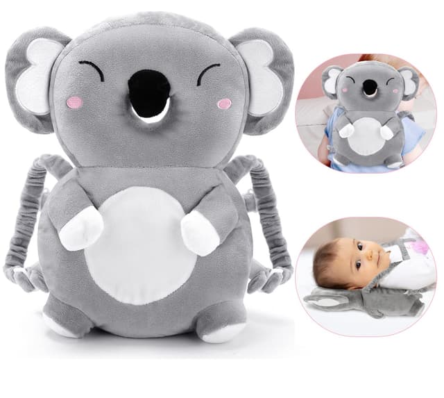 Afufu Baby Kopfschutz Rucksack, Baby Head Schutzpolster Atmungsaktive Sicherheitskissen, Kissenrucksack Kinder Schutzkissen Kopf für Kleinkinder Krabbeln und Laufen Lernen(4-24 Monate) Koala