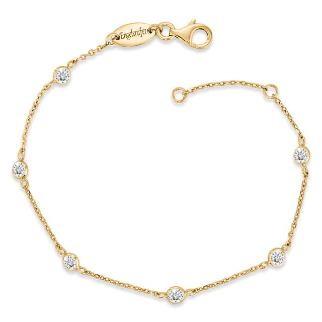 Engelsrufer Damen Armband aus Sterling Silber besetzt mit Zirkonia Steinen, Karabinerverschluss, in zwei Längen verstellbar, nickelfrei, Allergiker geeignet