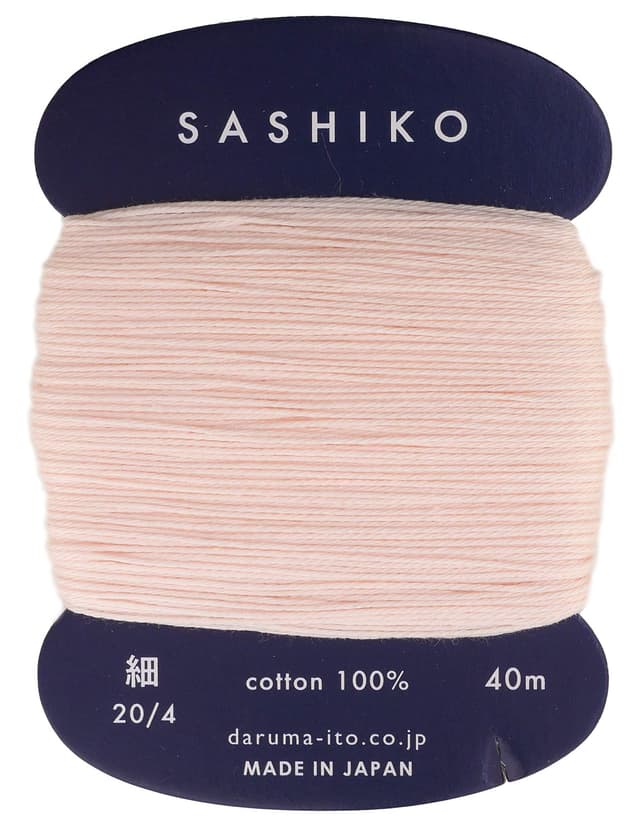 Yokota Sashiko Faden-Verdünnungsgewicht, 40 m, Farbe 209 Misty Rose rose Thin 40M Card