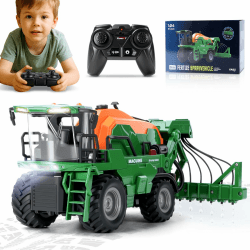 Ulikey Ferngesteuerter Traktor, RC Spritzen Fahrzeug Kindertraktor, Trecker Spielzeug mit Anhänger, Licht und Ton, Bauernhof LKW Spielzeug Geschenk für Kinder ab 4 5 6 Jahre
