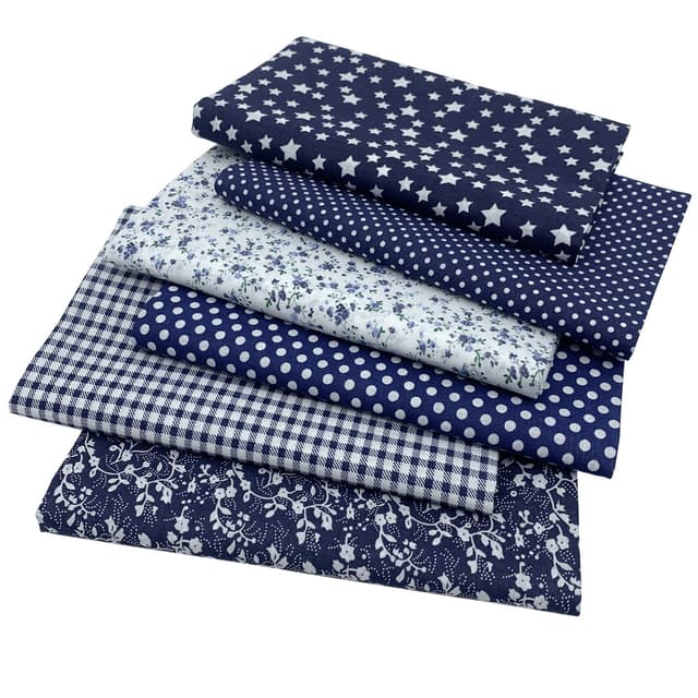 aufodara 6 Stück 50 x 80 cm Baumwollstoff Stoffpakete Groß Patchwork Stoffe Baumwolle, Baumwollstoff Meterware, Stoffe zum Nähen, Patchwork Stoffpaket zum Quilten DIY Basteln Handwerken (Dunkelblau)