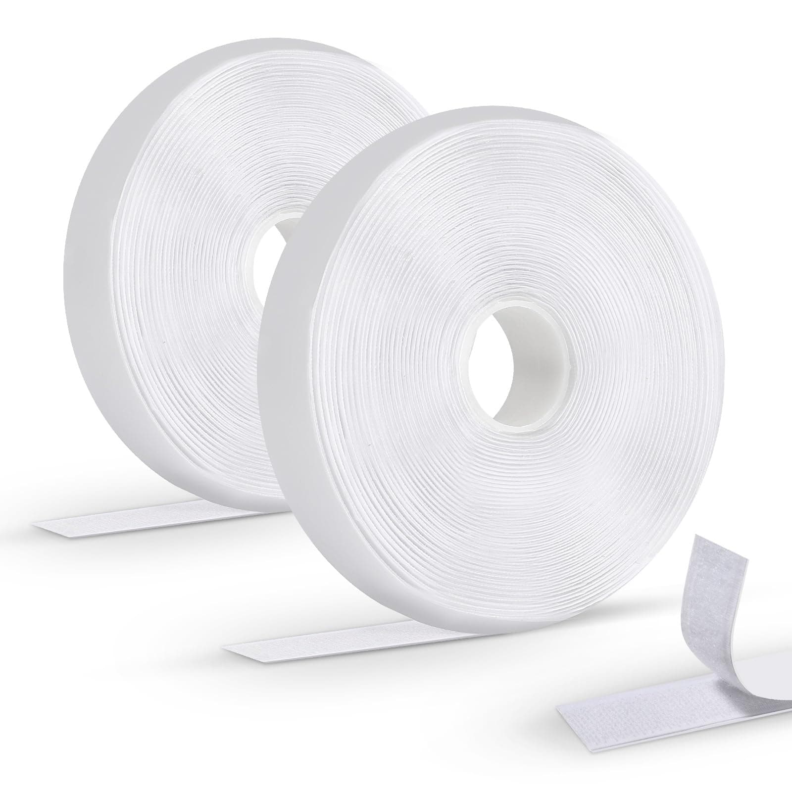 Oderra Klettband selbstklebend 8 Meter – Extra starkes doppelseitiges Haken-und-Schlaufen-Band für Fenster, Fotorahmen, Moskitonetze, Auto Heimwerken Weiß