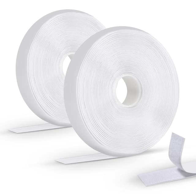 Oderra Klettband selbstklebend 8 Meter – Extra starkes doppelseitiges Haken-und-Schlaufen-Band für Fenster, Fotorahmen, Moskitonetze, Auto Heimwerken Weiß