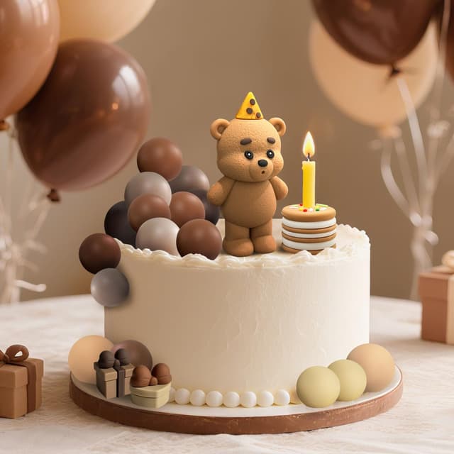 ePicsoa 25 Stück Teddybär Tortendeko, Tortendeko 1. Geburtstag, Bär Geburtstagsdeko Braun, für Geburtstag Party Hochzeit BabyShower (Kerzen nicht enthalten)