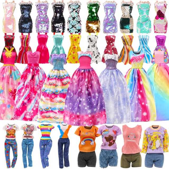 Miunana 15 Kleidung für Puppen = 9 Fashion Kleider 3 Tops 3 Hosen für 11,5 Zoll Mädchen Puppen Geschenk