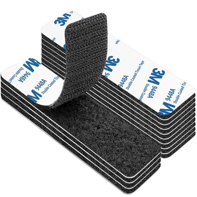 YISUMEI 12 Stück Klettband Selbstklebend Extra Stark, Klebepads Doppelseitig Wiederverwendbar,3 x 10cm Doppelseitiges Klettverschluss Selbstklebend Schwarz