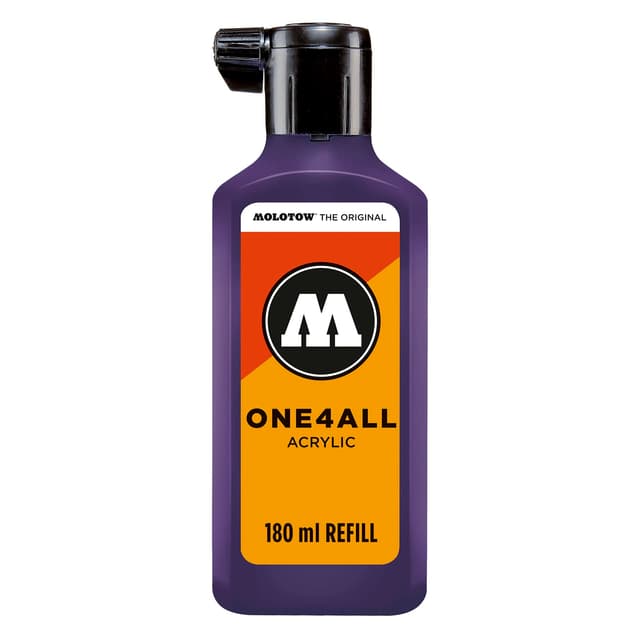 Molotow ONE4ALL Refill Acryl, Farbe 043 dunkel violett 180 ml, Nachfülltinte für Permanentmarker