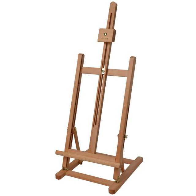Artina Holz Tischstaffelei für Keilrahmen bis zu 57cm - Malstaffelei Holz stabil – Staffelei Buchenholz für Hochzeiten, Präsentationen, Schulen, Messen uvm. - Staffelei für Tisch Holzstaffelei Metz